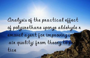 Analysis of the practical effect of polyurethane sponge aldehyde removal agent for improving indoor air quality: from theory to practice