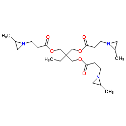 Trifunctional aziridine cross-linking agent