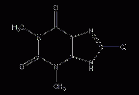 8-chlorotheophylline structural formula