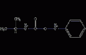 Structural formula of benzyl isovalerate