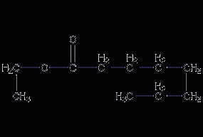 Structural formula of ethyl octanoate