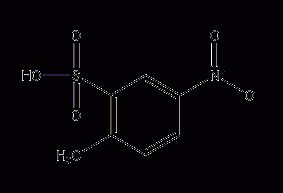 Structural formula of p-nitrotoluene orthosulfonic acid