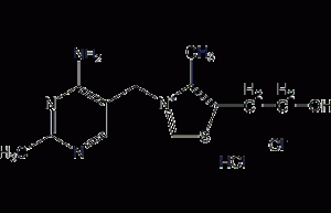 Structure formula of vitamin B1 hydrochloride