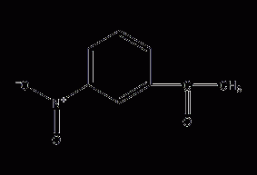 Structural formula of m-nitroacetophenone