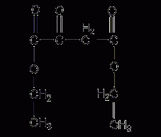 Structural formula of diethyl butanonedioic acid