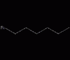 Structural formula of hexane bromide