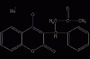 Warfarin sodium salt structural formula