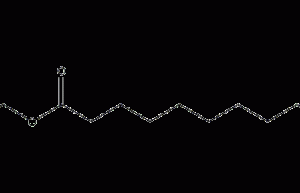 Structural formula of ethyl decanoate