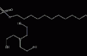 Structural formula of triethanolamine dodecyl sulfate