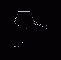 Structural formula of vinyl-2-pyrrolidone