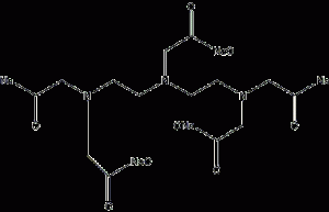 Structural formula of pentasodium diethylene triamine pentaacetate