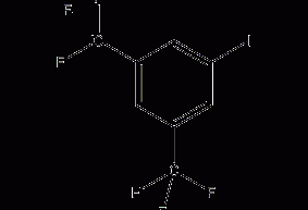 3,5-bis(trifluoromethyl)iodobenzene structural formula