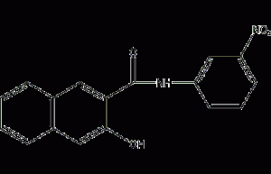 N-(3-hydroxy-2-naphthoyl)m-nitroaniline structural formula