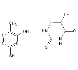 6-aza-2-thiothymine structural formula