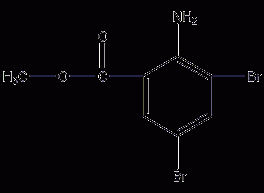 2-amino-3,5-dibromobenzoic acid methyl ester structural formula