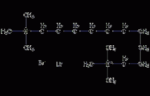 Structural formula of decahydrocarbon quaternary ammonium bromide