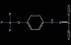 Carbonyl cyanide p-trifluoromethoxyphenylhydrazone structural formula