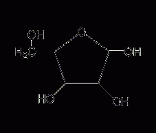 D(-)-ribose structural formula