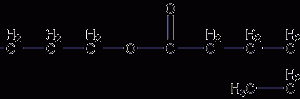 Structural formula of n-butyl octanoate