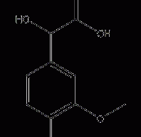 4-Hydroxy-3-methoxymandelic acid structural formula