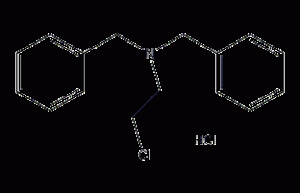 N-(2-chloroethyl)dibenzylamine hydrochloride structural formula